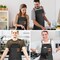 Chef Apron for Men Women Canvas Aprons with 3 Pockets Cross Back Resistant Work Apron for Cooking Grilling Baking BBQ Barber Kitchen (Black)